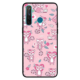 Ốp Lưng in cho Realme 5 Mẫu Gấu Chó Nền Hồng - Hàng Chính Hãng