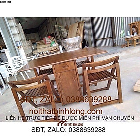 Bộ bàn ăn thông minh Gỗ Sồi Nga 100% ko pha gỗ tạp