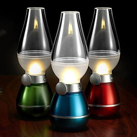 Đèn Dầu Led Cảm Ứng Thổi Bật Tắt Sạc Điện