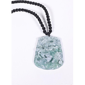 Mặt dây chuyền đá cẩm thạch phỉ thúy chạm hình rồng mệnh hỏa, mộc - Ngọc Quý Gemstones