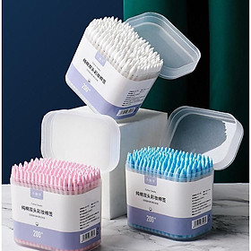 Hộp 200 Cây Tăm Bông Cotton Swabs 2 Đầu Đa Năng