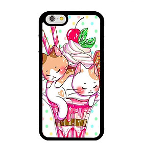 Ốp lưng cho iPhone 6 mèo 208 - Hàng chính hãng