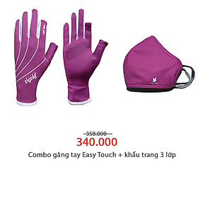 Combo găng tay hở ngón + khẩu trang nhỏ 3 lớp chống nắng UPF50+