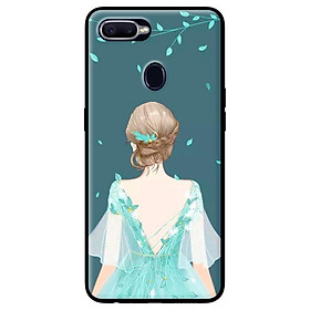 Ốp in cho Oppo F9 Cô Gái Nền Xanh - Hàng chính hãng