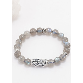 Vòng Đá Xà Cừ Xám Ánh Xanh Phối Charm Bạc Ngọc Quý Gemstones
