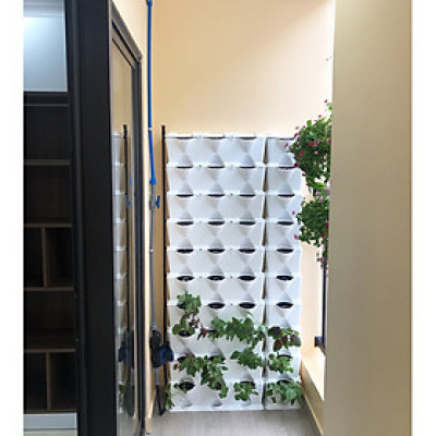 Chậu Treo Trồng Rau Ban Công Đứng Minigarden (Set 10 Bộ) nhập khẩu Châu Âu kèm hệ thống tưới nhỏ giọt bán tự động với năng suất rau cao