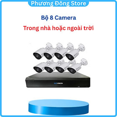 Trọn bộ 8 camera KBVISION Full HD 1080p, đầy đủ phụ kiện đi kèm, đầu ghi hỗ trợ ổ cứng lên đến 6Tb - Hàng chính hãng