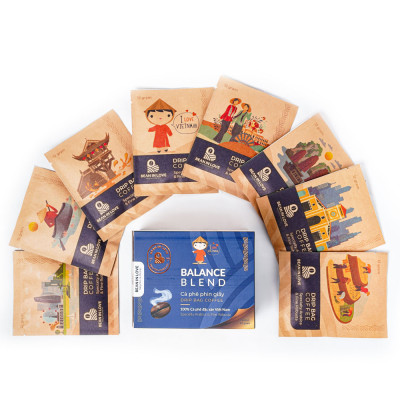 Cà Phê Phin Giấy (Drip Bag Coffee) Hộp 8 Gói - Đắng Nhẹ - Chua Thanh