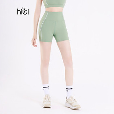 Quần đùi tập Yoga Gym Hibi Sports QS208 Kiểu phối viền trắng, lưng cao tôn dáng
