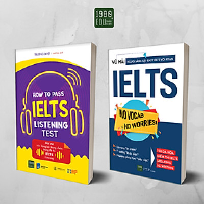 Sách - Combo 2 cuốn How To Pass IELTS Listening Test + IELTS No Vocab - No Worries! - 1980Books