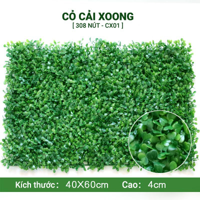 Thảm cỏ xoong, tai chuột giả - Kích thước 40 x 60 cm - Cây giả, hoa lụa Decor trang trí nhà cửa