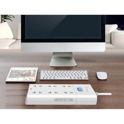 Ổ cắm điện an toàn cao cấp GONGNIU, ổ cắm điện đa năng 6 ổ 1 công tắc có dây 5m, bảo hành chính hãng 3 năm 1 đổi 1