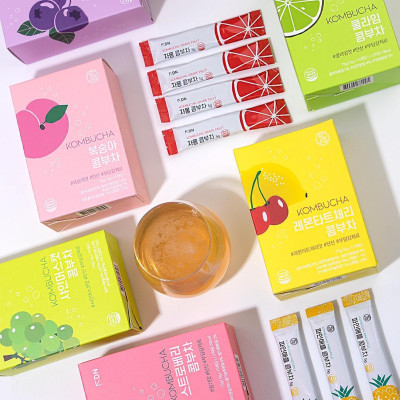 Trà Kombucha Detox Healslab Vị Dâu Thơm Mát Giải Nhiệt Nhập Khẩu Hàn Quốc