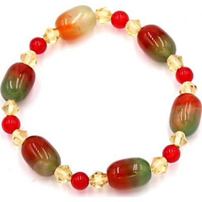 Chuỗi tay đá thạch anh đỏ xanh FSOXO4