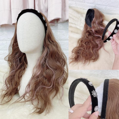 cài băng đô tóc giả xù line có thể tháo rời cao cấp light đủ màu