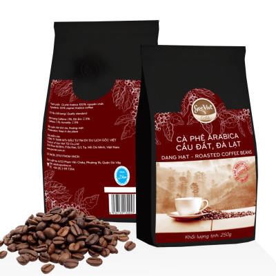 Cà phê Arabica cầu đất , Đà lạt- 100% cà phê nguyên chất dạng hạt 250g