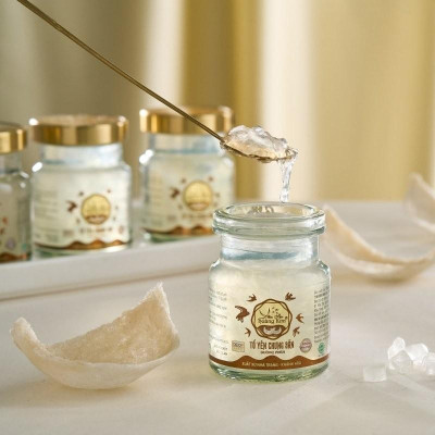 [CHÍNH HÃNG] Yến Sào Hoàng Kim -  Lộc Tiến Vinh Hoa (50g Tinh Chế Sợi Thượng Hạng & 4 Hũ Yến Chưng ) - Quà Tặng Đối Tác Cao Cấp