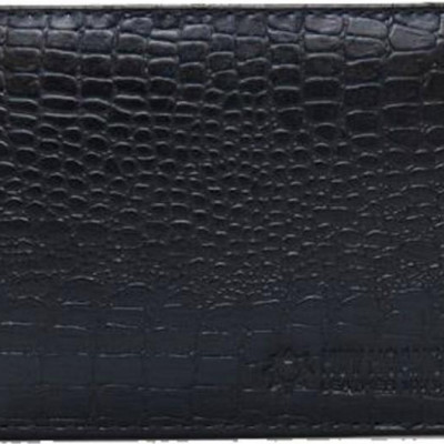 Bộ Ví & Thắt lưng nam Huy Hoàng da bò vân cá sấu màu đen HT2111-HT4114