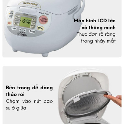 Nồi cơm điện tử Zojirushi 1L NS-ZAQ10-WZ, công suất 610W, sản xuất tại Nhật Bản, bảo hành 3 năm|HÀNG CHÍNH HÃNG