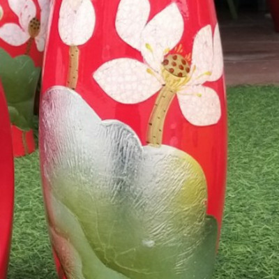 Bình hoa, lọ hoa khảm trứng bạc gốm Bát Tràng