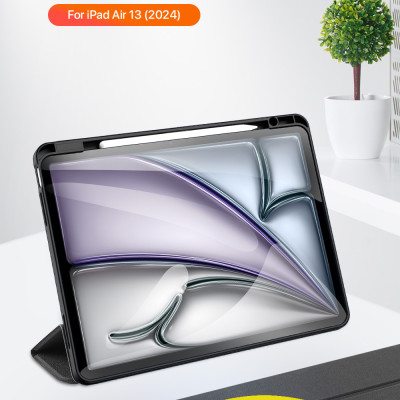 [iPad Air 6 M2] Bao Da Chính Hãng Dux Ducis Domo Kèm Khay Đựng Bút Dành Cho iPad Air 6 M2 -11 inch 2024. iPad Air 6 M2 - 13 inch 2024 - Hàng Nhập Khẩu 