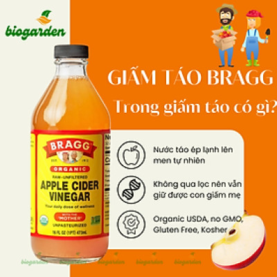 Giấm táo hữu cơ Organic Bragg 473ml (3 chai)