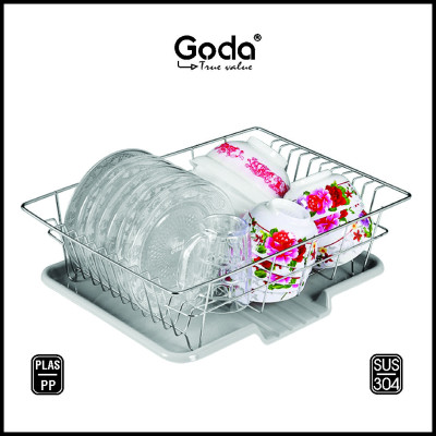 Giá Inox 304 Úp Chén Dĩa + Khay Hứng Nước Thông Minh Prota PT971