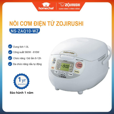 Nồi cơm điện tử Zojirushi 1L NS-ZAQ10-WZ, công suất 610W, sản xuất tại Nhật Bản, bảo hành 3 năm|HÀNG CHÍNH HÃNG