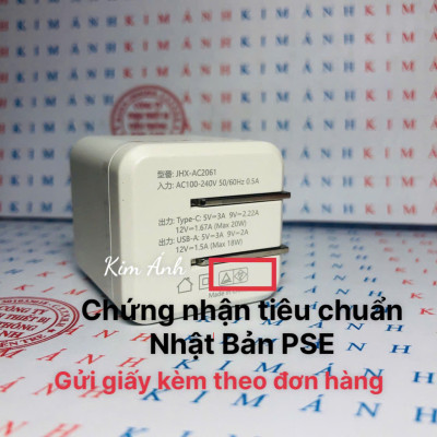 Củ sạc xuất Nhật 20W KFLY ( JHX-AC2061) chứng nhận PSE tiêu chuẩn Nhật Bản, hàng chính hãng