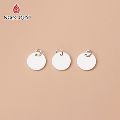 Combo 4 cái charm bạc hình tròn treo - Ngọc Quý Gemstones