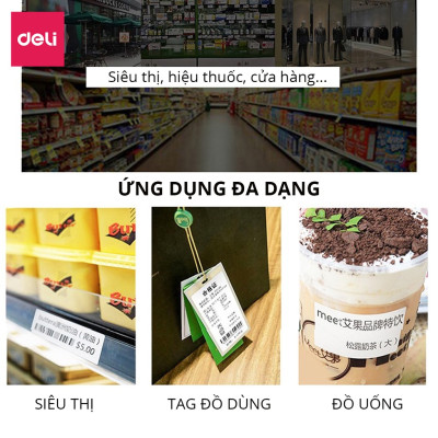 Giấy Decal Nhiệt In Nhãn, Minicode, Đơn Hàng TMĐT Deli -  Cuộn 325 Tờ 10x15cm - Dùng Cho Bill, Mã Vạch, Hóa Đơn, Livestream, Kinh Doanh Online - Không Phai Mực - Hàng Chính Hãng - 12308
