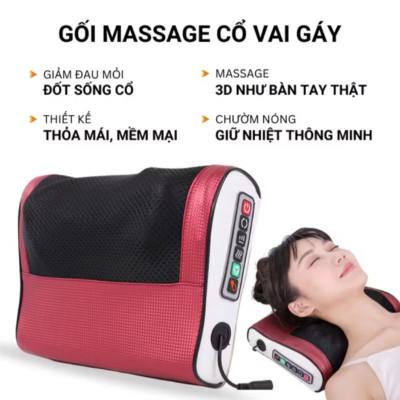 CÔNG NGHỆ GỐI MASSAGE CỔ VAY GÁY TOÀN THÂN 20 BI MASSAGE CAO CẤP