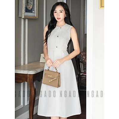 Đầm trắng túi xéo NGADO , đầm nữ , Đầm suông , Đầm dạo phố