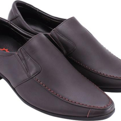 Giày Tây Nam Viền Chỉ Huy Hoàng HT7705 - Nâu