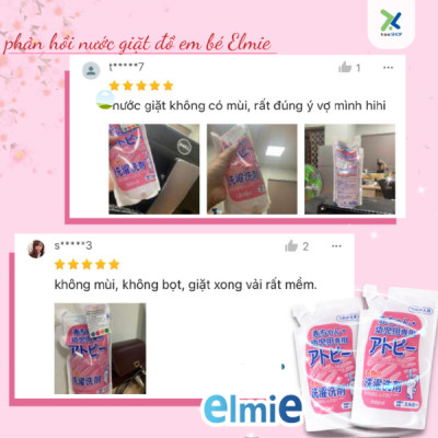 Nước giặt quần áo Elmie không chất phụ gia dành cho trẻ sơ sinh và trẻ nhỏ - 1200ml (Hàng nội địa Nhật Bản)