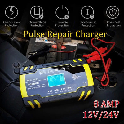 ĐènSạc Ắc Quy 12V 24V 150Ah Foxsur Nhật Bản – Phù Hợp Mọi Loại Bình, Chống Chai, Khử Sunfat Hiệu Quả