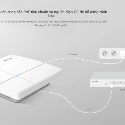 Thiết Bị Phát Wifi Tenda i24 Công Suất Cao 100Users Nguồn POE + Tặng Adapter - Hàng Nhập Khẩu