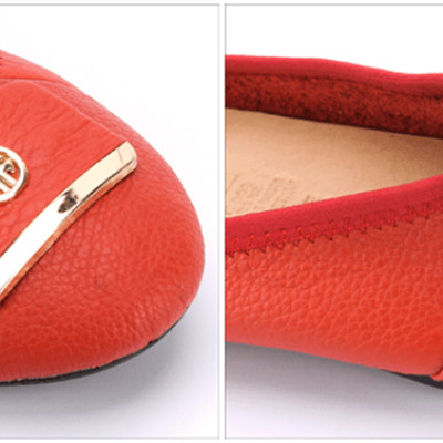 Giày Nữ Búp Bê Da Bò Huy Hoàng HT7910 - Cam