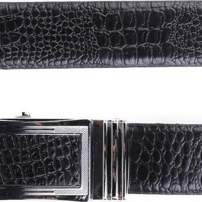 Bộ Ví & Thắt lưng nam Huy Hoàng da bò vân cá sấu màu đen HT2111-HT4114