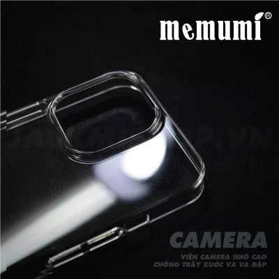 Ốp Lưng Cứng Trong Siêu Mỏng Memumi Chống Ố Vàng cho iPhone 17 Pro Max 16 Pro Max , 15 Plus  ,11 , 12 ,13 ,14