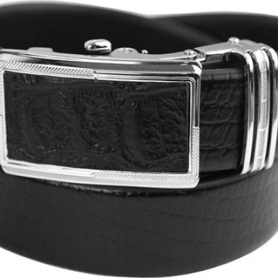 Bộ Ví & Thắt lưng nam Huy Hoàng da bò vân cá sấu màu đen HT2111-HT4114