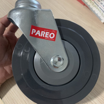 Bánh xe đẩy siêu thị có rãnh dùng cho thang cuốn 125mm - tải trọng 100kg - Happy Move Thái Lan