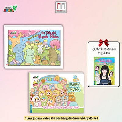 Sách Tô Màu - Thị Trấn Nhỏ Hạnh Phúc + Baby Three 12 Con Giáp ở Vương Quốc Ngọt Ngào - Minh Thắng