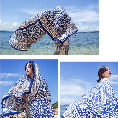 Khăn choàng thổ cẩm đi biển thời trang, chất đẹp, size 190 x 95cm | KC002