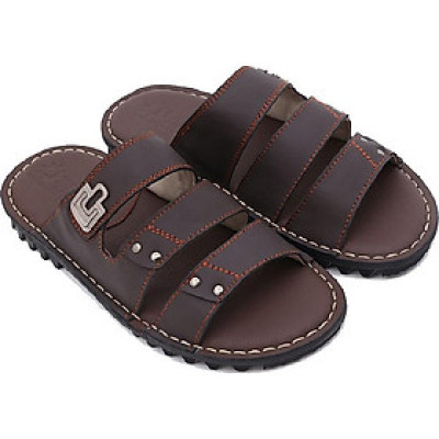 Dép nam Huy Hoàng màu 3 quai màu nâu HT7779