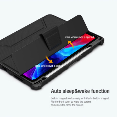 Ốp cho ipad gen 9 10.2, bao da Nillkin cho ipad Pro 12.9, Air 4 / Air5 / 11 Pro, ốp ipad gen 10 10.9 có nắp bảo vệ camera - hàng chính hãng 