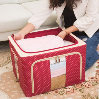 Bộ 2 Túi Đựng Chăn Màn Có Chọn Màu – Combo 2 Túi Vải Quần Áo Khung Sắt Gấp Gọn Cao Cấp Amalife