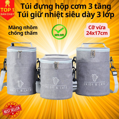 [LỰA CHỌN CHỈ TÚI CƠM HOẶC HỘP CƠM] Cặp Lồng Cơm 3 Tầng Giữ Nhiệt, Hộp Đựng Cơm Cắm Điện 3 Tầng Cao Cấp Văn Phòng Đựng Thức Ăn Chính Hãng D Danido