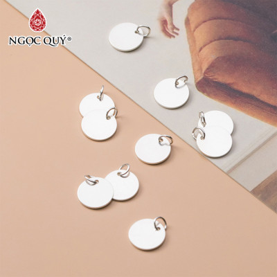 Combo 4 cái charm bạc hình tròn treo - Ngọc Quý Gemstones