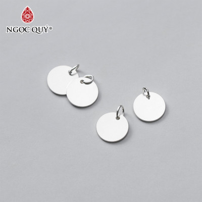 Combo 4 cái charm bạc hình tròn treo - Ngọc Quý Gemstones